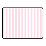 Vertical Stripes - White and Piggy Pink Fleece Blanket (Small) (One Side)