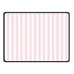 Vertical Stripes - White and Piggy Pink Double Sided Fleece Blanket (Small) (Two Sides)