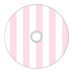 Vertical Stripes - White and Piggy Pink CD Wall Clock