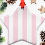 Vertical Stripes - White and Piggy Pink Ornament (Star)