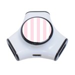 Vertical Stripes - White and Piggy Pink Portable USB Hub (One Side)