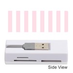 Vertical Stripes - White and Piggy Pink Memory Card Reader (Stick)