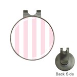 Vertical Stripes - White and Piggy Pink Golf Ball Marker Hat Clip