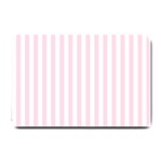 Vertical Stripes - White and Piggy Pink Small Doormat