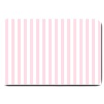 Vertical Stripes - White and Piggy Pink Large Doormat