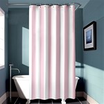 Vertical Stripes - White and Piggy Pink Shower Curtain 36  x 72  (Stall)