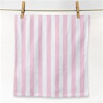 Vertical Stripes - White and Piggy Pink Face Towel