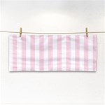 Vertical Stripes - White and Piggy Pink Hand Towel