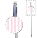 Vertical Stripes - White and Piggy Pink Book Mark