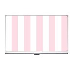 Vertical Stripes - White and Piggy Pink Business Card Holder