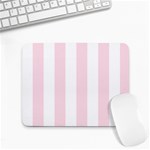 Vertical Stripes - White and Piggy Pink Small Mousepad