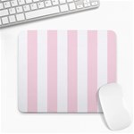 Vertical Stripes - White and Piggy Pink Large Mousepad