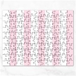 Vertical Stripes - White and Piggy Pink Jigsaw Puzzle (Rectangular)