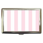 Vertical Stripes - White and Piggy Pink Cigarette Money Case