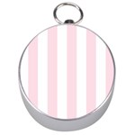 Vertical Stripes - White and Piggy Pink Silver Compass