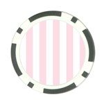 Vertical Stripes - White and Piggy Pink Poker Chip Card Guard