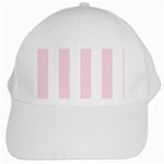 Vertical Stripes - White and Piggy Pink White Cap