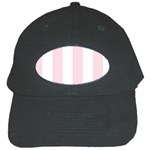 Vertical Stripes - White and Piggy Pink Black Cap