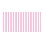 Vertical Stripes - White and Cotton Candy Pink Satin Shawl