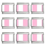 Vertical Stripes - White and Cotton Candy Pink 9mm Italian Charm (9 pack)