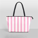 Vertical Stripes - White and Cotton Candy Pink Classic Shoulder Handbag (One Side)