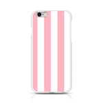 Vertical Stripes - White and Pastel Pink Apple iPhone 6/6S Silicone Case (Transparent)