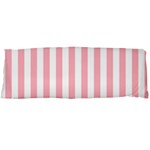 Vertical Stripes - White and Pastel Pink Body Pillow Case (Dakimakura) (One Side)