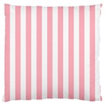 Vertical Stripes - White and Pastel Pink Large Cushion Case (One Side)