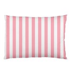 Vertical Stripes - White and Pastel Pink Pillow Case (One Side)