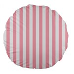 Vertical Stripes - White and Pastel Pink Large 18  Premium Flano Round Cushion