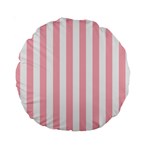 Vertical Stripes - White and Pastel Pink Standard 15  Premium Round Cushion