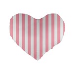 Vertical Stripes - White and Pastel Pink Standard 16  Premium Heart Shape Cushion