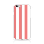 Vertical Stripes - White and Coral Pink Apple iPhone 6/6S Silicone Case (Transparent)