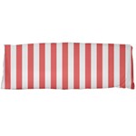 Vertical Stripes - White and Coral Pink Body Pillow Case (Dakimakura) (One Side)