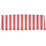 Vertical Stripes - White and Coral Pink Body Pillow Case Dakimakura (Two Sides)