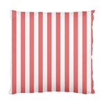 Vertical Stripes - White and Coral Pink Standard Cushion Case (Two Sides)