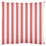 Vertical Stripes - White and Coral Pink Large Cushion Case (One Side)