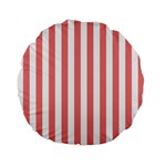 Vertical Stripes - White and Coral Pink Standard 15  Premium Flano Round Cushion