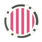 Vertical Stripes - White and Dark Pink Poker Chip Card Guard