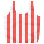 Vertical Stripes - White and Pastel Red Full Print Recycle Bag (XL)