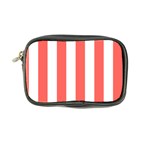 Vertical Stripes - White and Pastel Red Coin Purse