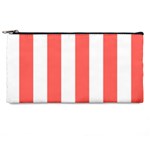 Vertical Stripes - White and Pastel Red Pencil Case