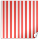 Vertical Stripes - White and Pastel Red Canvas 12  x 12 