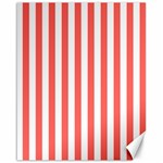 Vertical Stripes - White and Pastel Red Canvas 16  x 20 