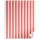 Vertical Stripes - White and Pastel Red Canvas 18  x 24 