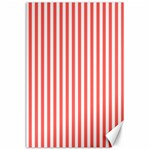 Vertical Stripes - White and Pastel Red Canvas 24  x 36 