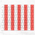 Vertical Stripes - White and Pastel Red Jigsaw Puzzle (Rectangular)