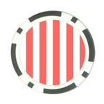 Vertical Stripes - White and Pastel Red Poker Chip Card Guard (10 pack)