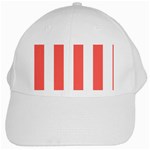 Vertical Stripes - White and Pastel Red White Cap