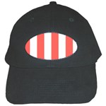 Vertical Stripes - White and Pastel Red Black Cap